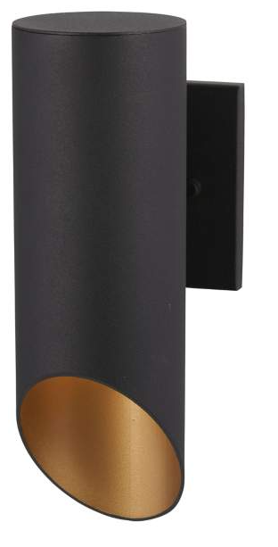 Minka · Pineview Slope 12½" Black & Gold Outdoor Wall Light